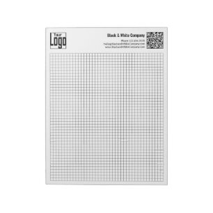 Bloco de Notas com Logo QR-code Preto Grade Calcpa
