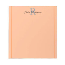 Bloco de Notas com Monograma Laranja Elegante