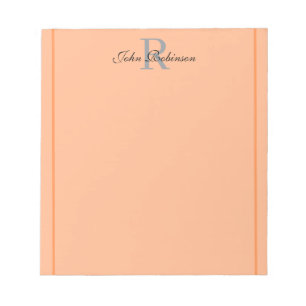 Bloco de Notas com Monograma Laranja Elegante