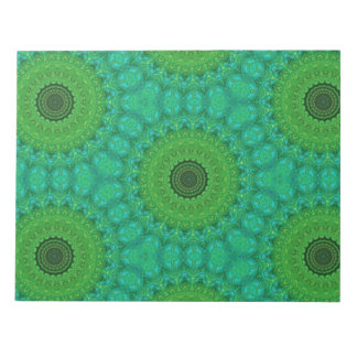 Bloco de Notas com Padrão Circular Verde e Azul