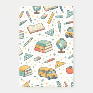 Bloco de Notas com Padrão de Material Escolar de V
