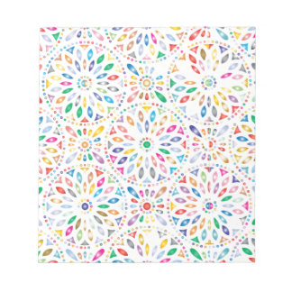 Bloco de Notas com Padrão Floral Colorido