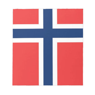 Bloco de notas com pavilhão da Noruega