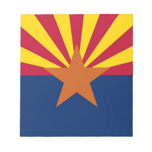 Bloco de notas com pavilhão de Estados Arizonas
