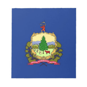 Bloco de notas com pavilhão do Estado de Vermont
