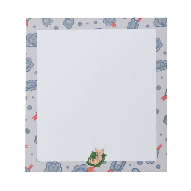 Bloco de notas com selo de cera e flores (Frente)