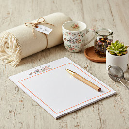 Bloco de notas com seta floral personalizada