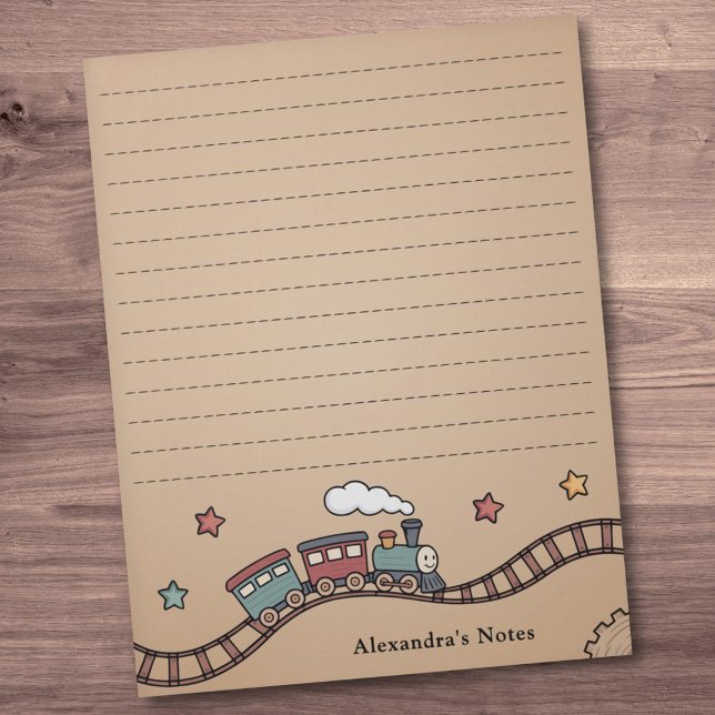 Bloco De Notas Comboio de madeira (Wooden Train Notepad)