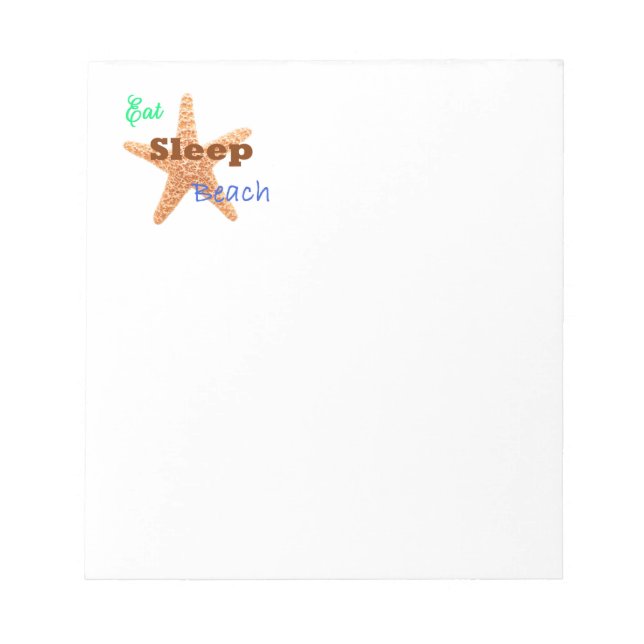 Bloco De Notas Come Sleep Beach - Notepad (Frente)