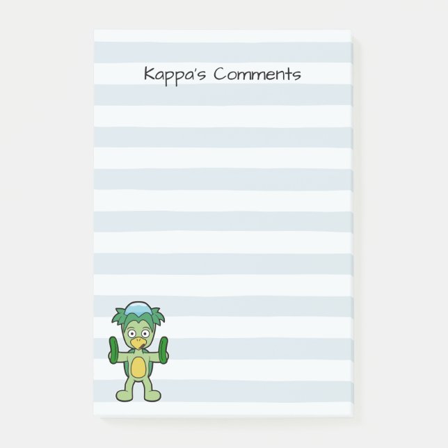 Bloco De Notas Comentários do Kappa - Monstro Divertido Yokai (Frente)