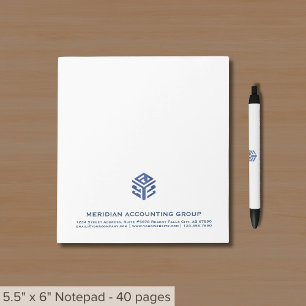 Bloco de notas comercial com logotipo da empresa