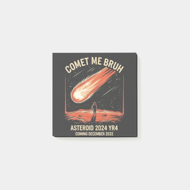 Bloco De Notas Comet Me Bruh Funny ASTEROID 2024 YR4 (Frente)