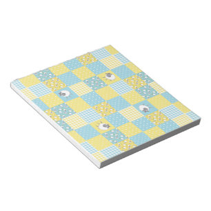 Bloco De Notas Comic Sheep, Country Style, Faux Patchwork Notepad