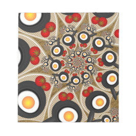 Bloco De Notas Comida Engraçada De Arte Fractal, Tomates, Ovos