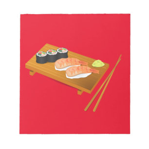 Bloco De Notas Comida japonesa bonito do sushi