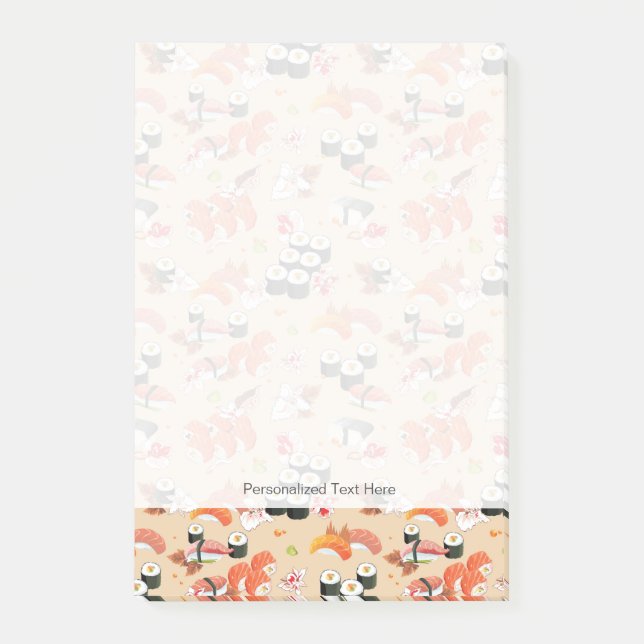 Bloco De Notas Comida japonesa: Teste padrão 3 do sushi (Frente)