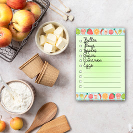 Bloco De Notas Comida verde BG colorido para fazer a lista de 4" 