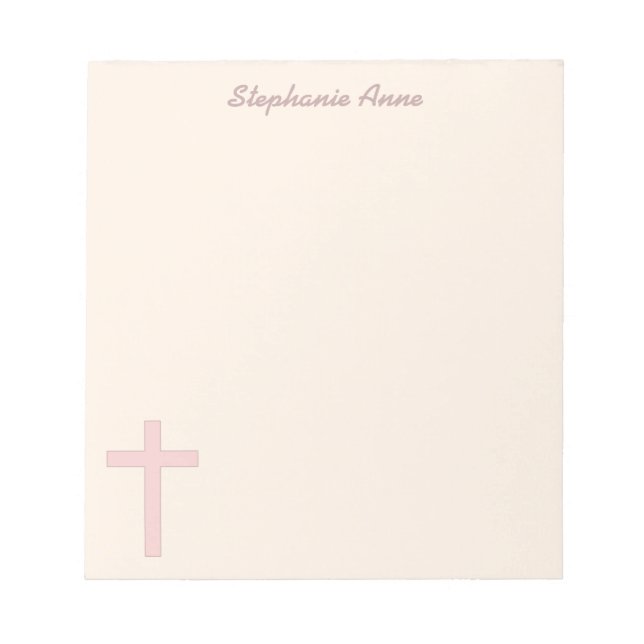 Bloco De Notas Communion Pastel Pink Cross (Frente)