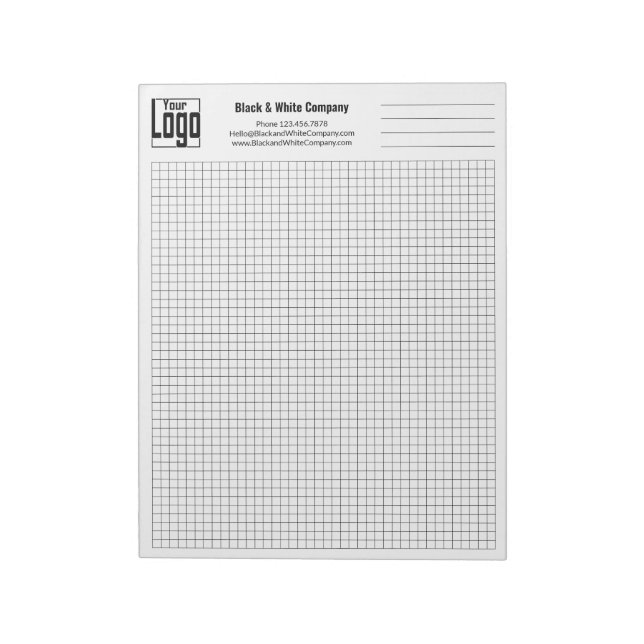 Bloco De Notas Company Logo Black Grid Graph (Invertido)