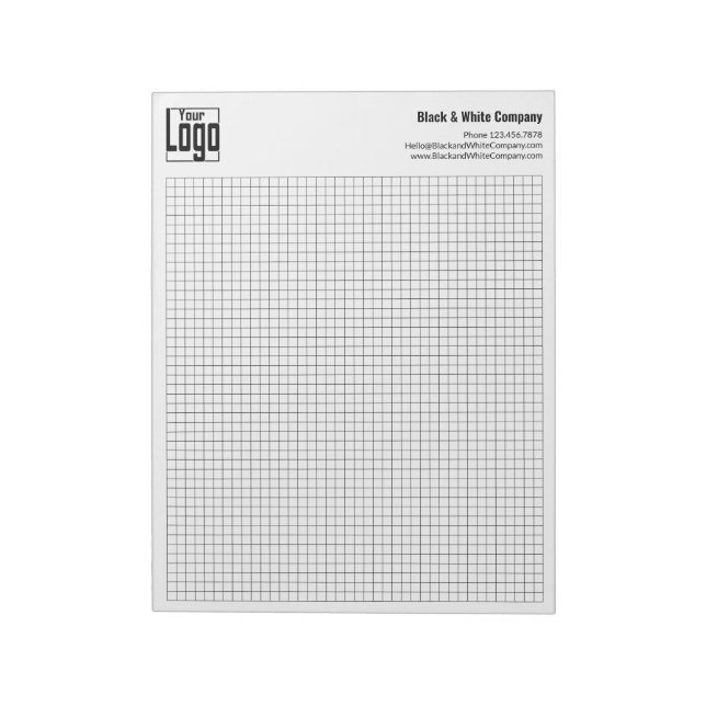 Bloco De Notas Company Logo Black Grid Graph Calcpad (Invertido)