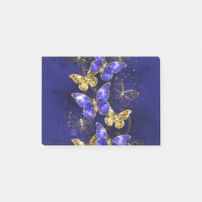 Bloco De Notas Composição com borboletas de safira (Frente)