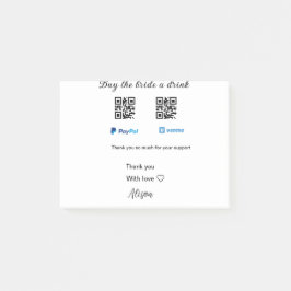 Bloco De Notas Comprar a noiva doação de bebida QR Venmo PayPal