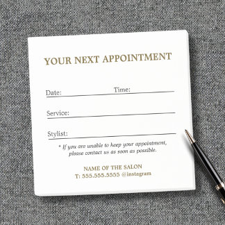 Bloco De Notas Compromisso de Salão de Beleza Simples e Elegante