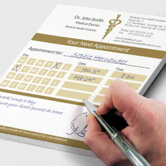 Bloco De Notas Compromisso Médico Dourado Asclepius Classy Noble