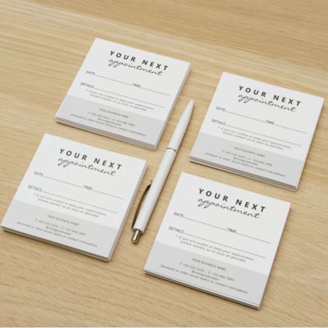 Bloco De Notas Compromisso Simples do Salão Branco Preto (Criador carregado)