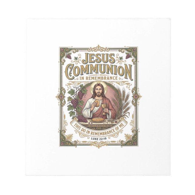 Bloco De Notas Comunhão de Jesus Comunhão de Jesus Fé Cristã Vi (Frente)