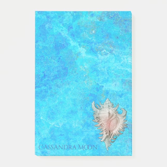 Bloco De Notas Conch Shell "Beach Life" Personalizado (Frente)