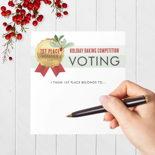 Bloco De Notas Concurso Elegante de Férias Votando Notepad Pack d (Holiday Contest Voting Notepad Pack of 40 for Christmas Cookie, Ugly Sweater and Baking Competitions)