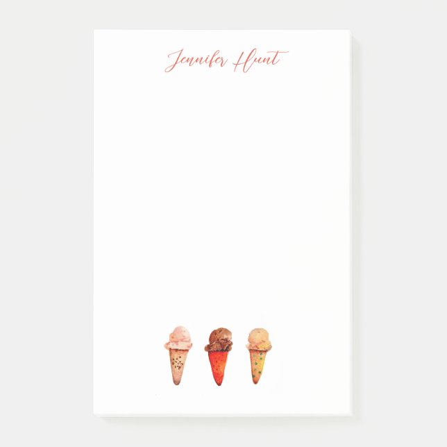 Bloco De Notas Cones de Sorvete Personalizados  (Frente)