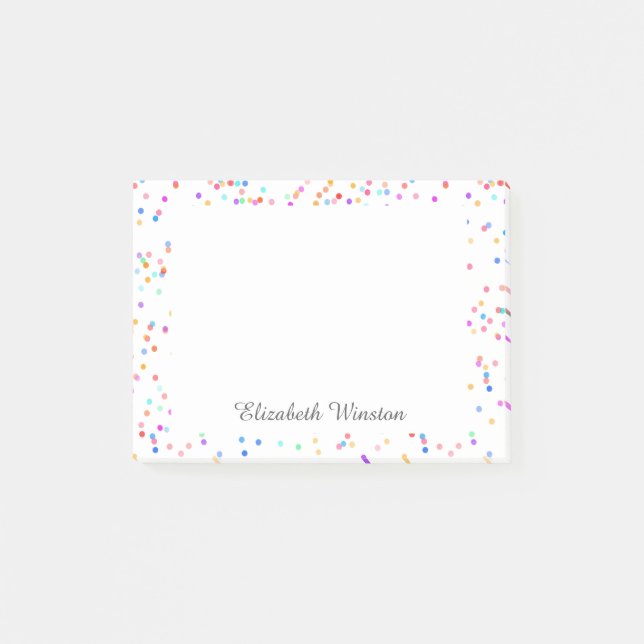 Bloco De Notas Confete Colorido Elegante Personalizado (Frente)