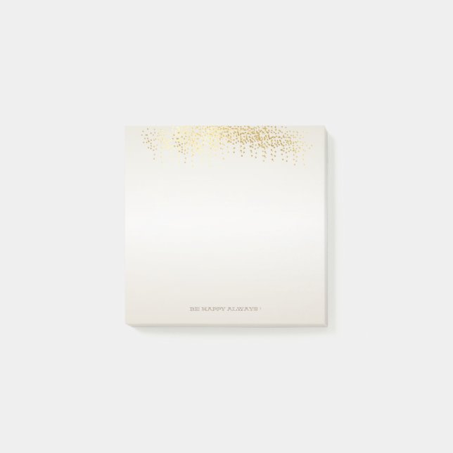 Bloco De Notas Confete Dourado Personalizado Feminino Moderno (Frente)