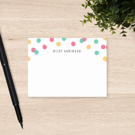 Bloco De Notas Confete Laranja Rosa Azul Personalizado Divertido