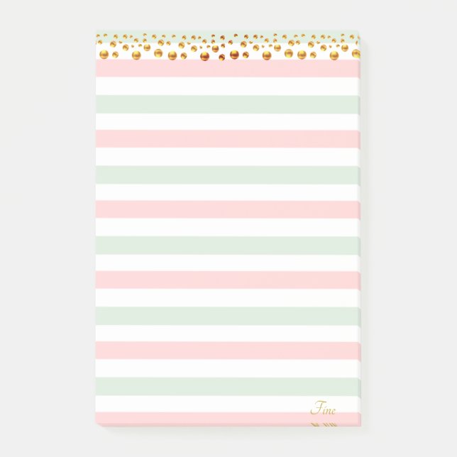 Bloco De Notas Confetes Dourados & Cores Pastéis Personalizados (Frente)