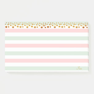 Bloco De Notas Confetes Dourados & Cores Pastéis Personalizados