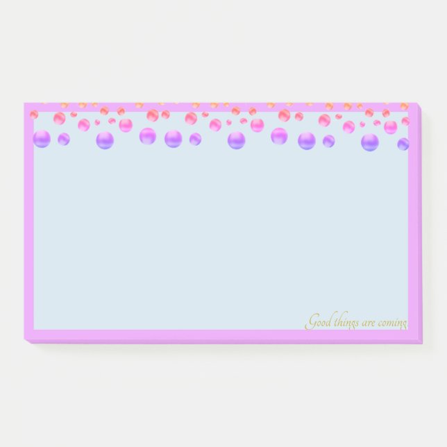 Bloco De Notas Confetes multicoloridos em azul claro (Frente)