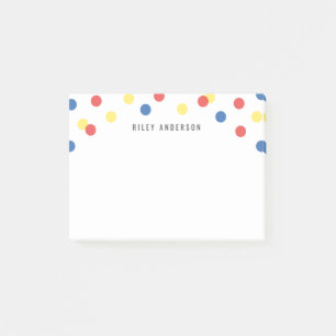 Bloco De Notas Confetti Amarelo Vermelho Vermelho Personalizado