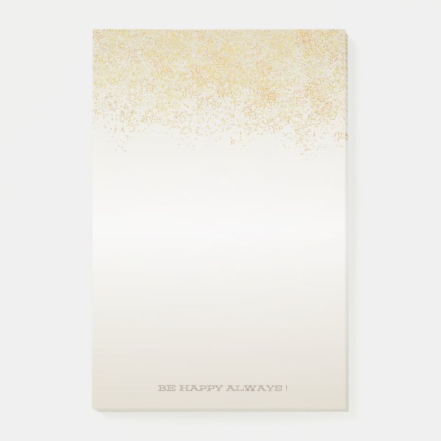 Bloco De Notas Confetti Dourado Moderno Faux - Personalizado (Frente)