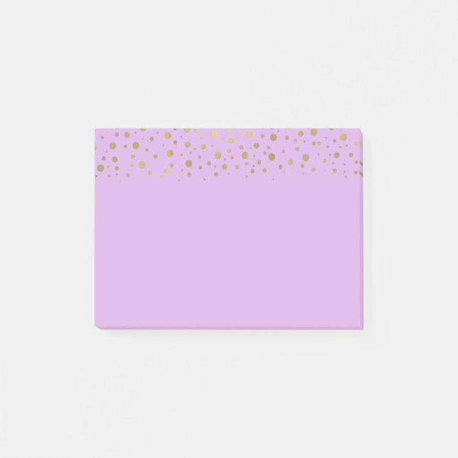 Bloco De Notas Confetti Dourado Roxo (Frente)