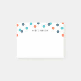 Bloco De Notas Confetti Laranja Azul Escuro Personalizado