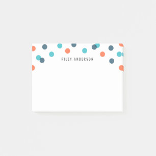Bloco De Notas Confetti Laranja Azul Escuro Personalizado