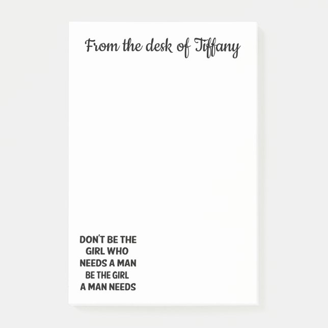 Bloco De Notas Confiança de atitude Cita poder feminino feminista (Frente)