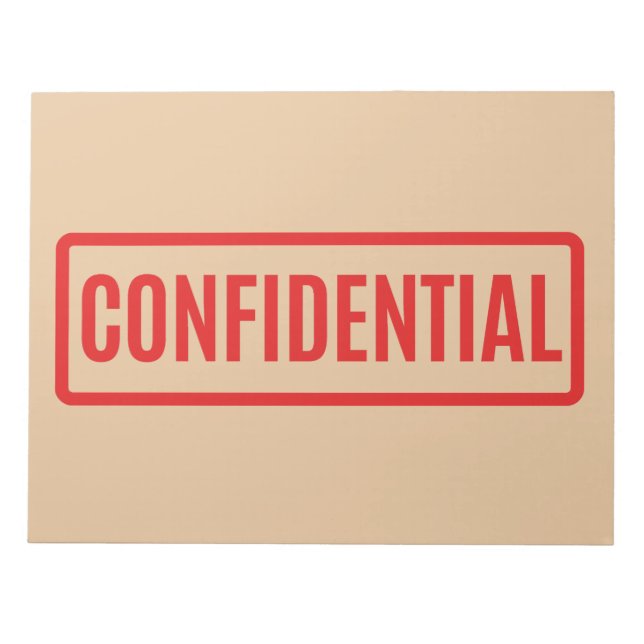 Bloco De Notas Confidencial (Frente)
