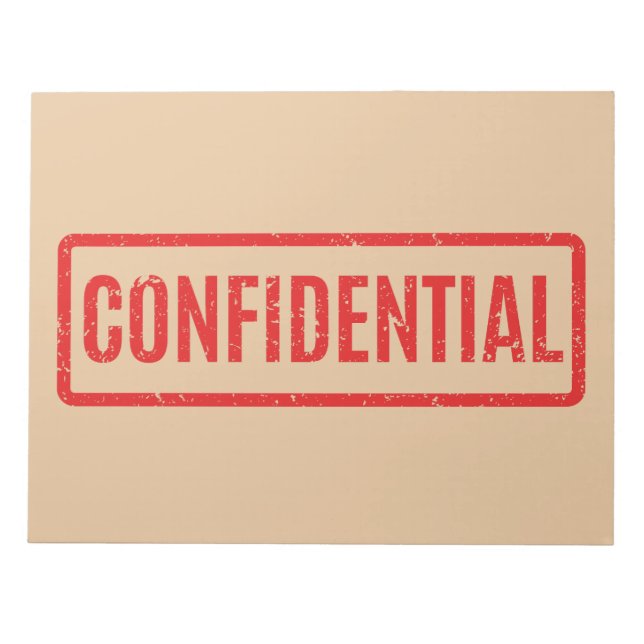 Bloco de notas confidencial gravado (Frente)