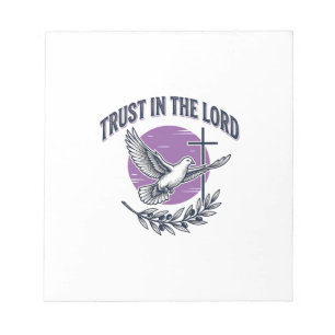 Bloco De Notas Confie no Senhor Design de Camiseta Cristã Pombo (