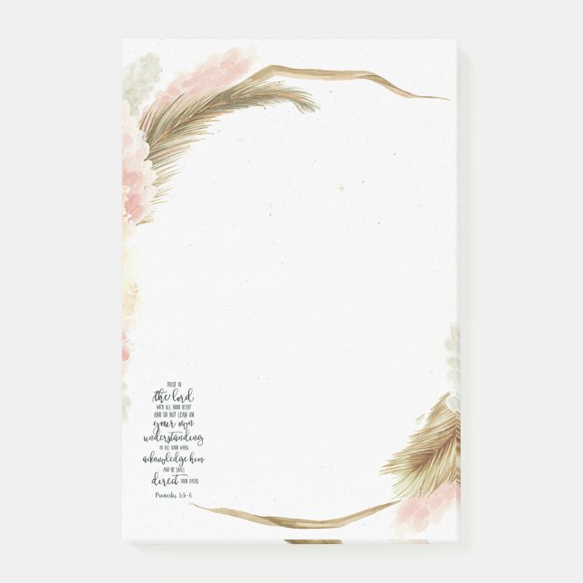 Bloco De Notas Confie no Senhor floral (Frente)