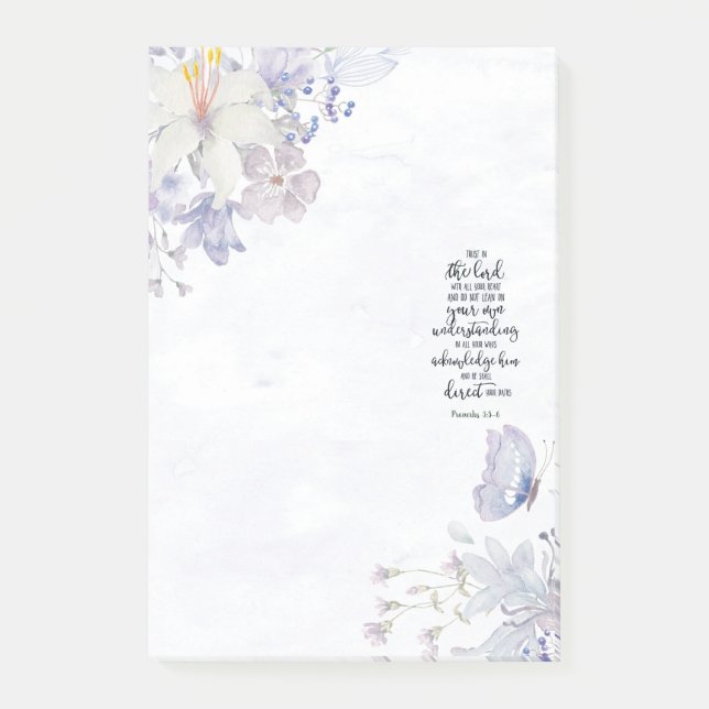 Bloco De Notas Confie no Senhor floral (Frente)